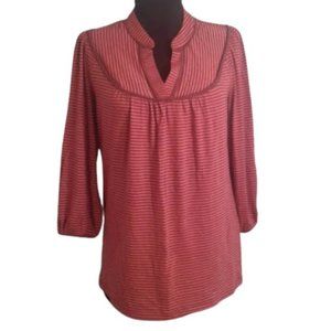 Ella Moss M Striped Baby Doll Top 3/4 Sleeves